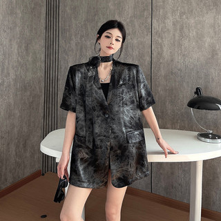 Áo blazer nhuộm chàm cao cấp kiểu Pháp có dây ruy băng dành cho nữ, kiểu dáng mới lạ và độc đáo