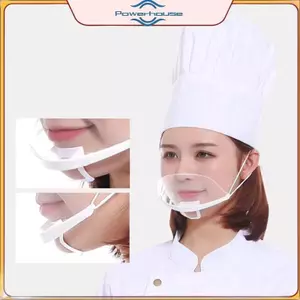 POWER 20 CÁI Mặt nạ phục vụ bằng nhựa trong suốt Khách sạn Beauty Chef Waiter Mặt nạ bảo vệ Mặt nạ chống bắn có thể nhìn thấy có thể tái sử dụng.