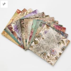 12 Chiếc Vintage Hoa Sổ Lưu Niệm Giấy 15x15cm Cho Tạp Chí Thẻ Làm DIY