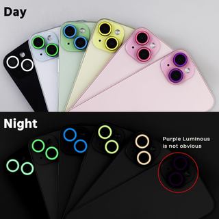 Kính cường lực bảo vệ camera, kiểu dạ quang,chống trầy xước, chống mài mòn,dùng cho iPhone 17 16 15 14 13 12 11 Pro Max