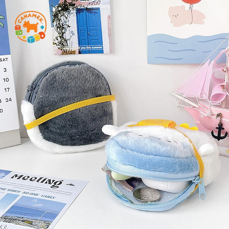 CANAMEK Dễ Thương Chim Cánh Cụt Nhỏ Ví Đựng Tiền Xu Mềm Mini Hoạt Hình Ví Tiền Xu Đáng Yêu Dòng Dữ Liệu Túi Đơn Giản Bền Sang Trọng Ví Đựng Tiền Xu Phụ Kiện CSF