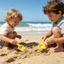Exhila Kids Sand Play Tool 3 Miếng Đồ Chơi Lâu Đài Cát Đi Biển Có Xẻng Muỗng Cho Ngoài Trời