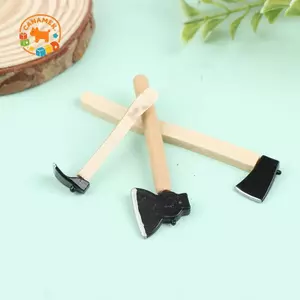 CANAMEK 3 Cái / bộ Mini Gỗ Kim Loại Chopper Hatchet Nhà Búp Bê Dụng Cụ Thu Nhỏ CSF