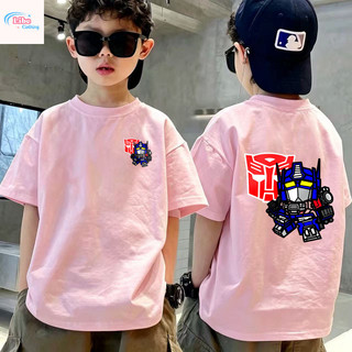 COD✅(Hồ Chí Minh)🚚 Áo phông trẻ em nam in Transformer, áo thun ngắn tay thoáng mát, thấm hút mồ hôi.