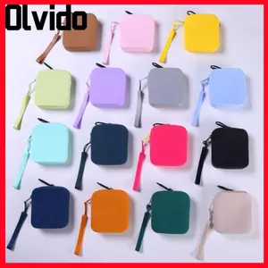Ví đựng tiền xu OLVIDO, Túi du lịch màu trơn bằng silicon, Dây kéo di động Túi đựng đồ nhỏ chống thấm nước dành cho nữ bé gái