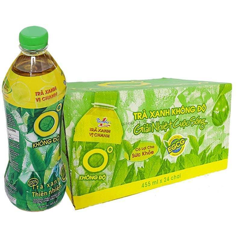 Thùng 24 chai Trà Xanh 0 Độ 455Ml (24 Chai)