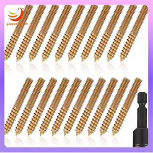 20 Gói Bu Lông Móc Treo 5 / 16-18 X 2 Inch Có Trình Điều Khiển Tự Khai Thác Ren Cho Nội Thất Hai Đầu Cho Nội Thất Gỗ Khớp Cho Nội Thất Gỗ Khớp