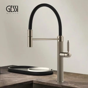Vòi bếp GESSI của Ý, toàn bộ bằng đồng, model venti20, nóng lạnh, kiểu dáng châu Âu, vòi bếp xoay đa năng, có thể kéo ra