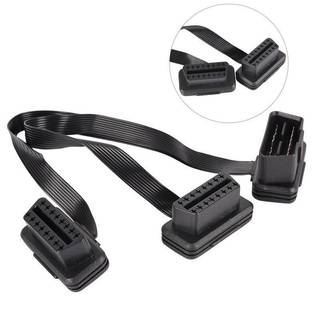 (COD) Flat 16Pin ELM327 OBD2 Nam Sang Dual Nữ Y Splitter Khuỷu Tay Nối Dài Cáp Dẫn