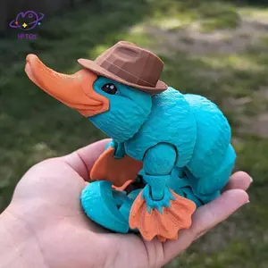 HFTOY 3D In hình thú Platypus Fidget Đồ chơi động vật năng động Đồ chơi thú cưng pha lê linh hoạt được khớp nối đầy đủ Đồ chơi mỏ vịt cho người lớn Đồ chơi Fidget cho bệnh tự kỷ ADHD Trang trí văn phòng tại nhà ~
