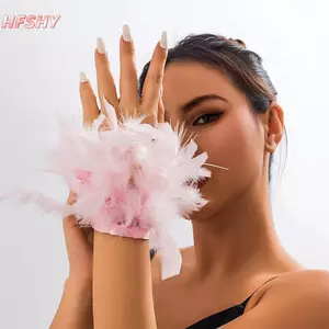 HFSHY Nhiều Màu Sắc Lông Vũ Vòng Tay Trang Trí Móng Tay Dây Đeo Tay Cho Ảnh Làm Móng Tay Lông Vũ Gợi Cảm Phụ Kiện Làm Móng Tay Vòng Tay VN