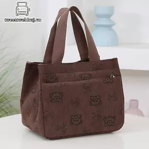 Nhíphuj Hoạt Hình Dễ Thương In Hình Vải Lanh Túi Xách Đa Năng Nhân Viên Văn Phòng Bữa Trưa Bento Túi Tote VN
