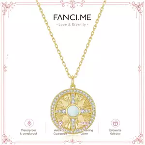 FANCIME "Lumen Star" Opal Vòng cổ bạc bằng đá quý tháng 10