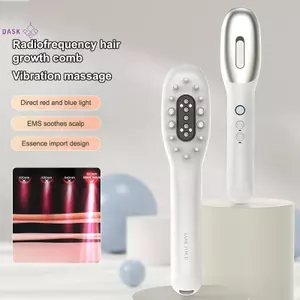Massage Da Đầu Bằng Điện Đỏ Xanh Dương Trị Liệu Bằng Ánh Sáng LED EMS Bàn Chải Massage Chống Rụng Tóc Thuốc Da Đầu Dầu bôi