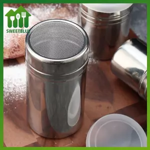 SWEET Thép không gỉ Máy lắc cà phê cacao Bột sô cô la Bột đường sàng lọc Bánh BBQ Dụng cụ nhà bếp có nắp n