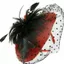 WEETW Fascinator Hat, Chấm Bi Lưới Derby Mũ Đội Đầu Cô Dâu Họa Tiết Chắc Chắn Lông Vũ Mềm Thiết Kế Vintage Đảng Tóc Ngựa Đua