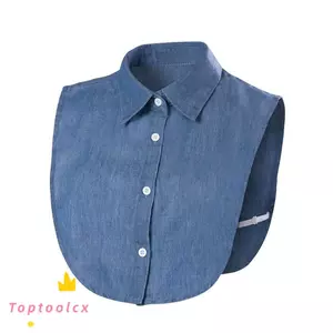 TOPTOOLCX Phụ Kiện Quần Áo Nam Nữ Ren Đen / Trắng Cao Bồi Có Thể Tháo Rời Da Báo Hạt Ve Áo Áo Áo Cổ Giả
