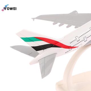 Mẫu máy bay kim loại YOWEI 20cm 1: 400 Emirates Airbus A380 Bản sao kim loại Chất liệu hợp kim Mô phỏng hàng không Trẻ em Bé trai Quà tặng VN