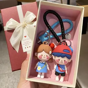 Sáng Tạo Cặp Đôi Móc Khóa Hoạt Hình Dễ Thương Búp Bê Xe Móc Khóa Thời Trang Nam Nữ Túi Đồ Trang Trí Quà Tặng 5.31
