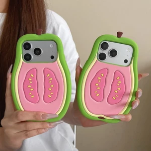 Sáng Tạo Ba Chiều Guava iPhone14 / 13 Thích Hợp Cho 12 Apple 17 / 16 / 15PROMAX Ốp Điện Thoại Chống Sốc