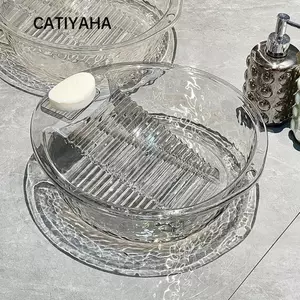 Chậu rửa CATIYAHA, Chậu giặt bằng nhựa dày, Chậu vệ sinh đồ lót chống trượt tiện lợi 2IN1 dành cho quần áo giặt tay