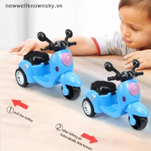 MỚI Kéo Ba Xe Máy Quán Tính Thu Nhỏ Xe Máy Mô Hình Tương Tác Đồ Chơi Hoạt Hình Xe Mô Hình Trẻ Em Đồ Chơi Giáo Dục SKY