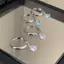 AN.MART Bông tai mặt dây chuyền Zircon giọt tinh tế Tính khí thời trang đơn giản Tai nữ Bule Phụ kiện trang sức Quà tặng VN