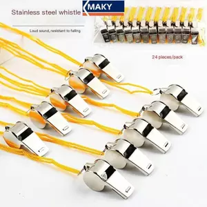MAKY Lớn Kim Loại Còi Đội Thể Thao Có Dây Thể Thao Mạnh Mẽ Còi Chống Mài Mòn Còi Bằng Thép Không Gỉ Nhân Viên Cứu Hộ VN