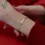Màu Bạc Hình Học Vuông s Zircon Mang Vòng Tay Lu Tốt Cho Nữ Phụ Kiện Trang Sức Thời Trang