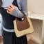 2026 Phong Cách Mới Retro Màu Sắc Tương Phản Túi Rơm Nữ Mùa Hè Tay Dệt Túi Tote Thời Trang Đơn Giản Túi Xách Một Vai