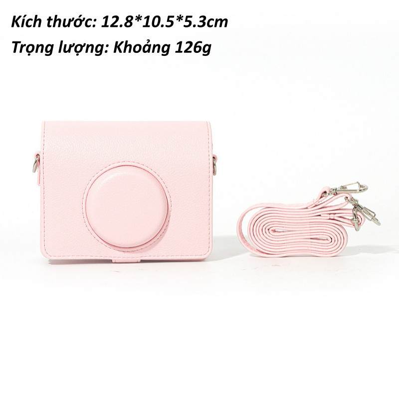 Túi bảo vệ máy ảnh bằng da PU màu hồng cho máy ảnh Instax Mini EVO, kèm dây đeo vai, bảo vệ máy ảnh của bạn.
