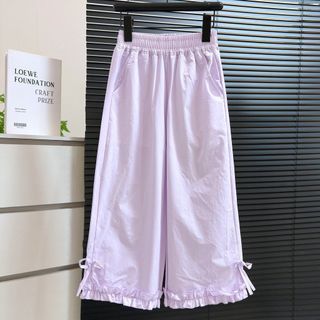 Quần dài ice silk cho bé gái – Mỏng nhẹ nhanh khô, ống rộng thoải mái, dễ phối mùa hè