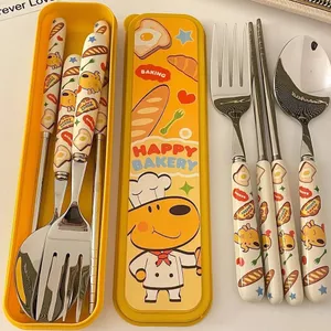 Siêu Dễ Thương Hoạt Hình Dễ Thương Muỗng Bánh Mì Nĩa Bộ Đồ Ăn Hợp Thời Trang Di Động Ký Túc Xá Sinh Viên Hộ Gia Đình Ưu Tiên 6.2