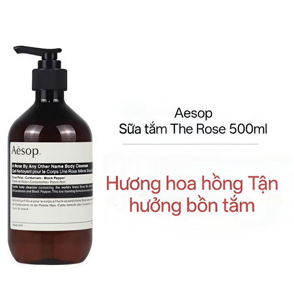 Sữa tắm Aesop chính hãng, Geranium Live, 500 ml. 4 mùi hương, 100% hương thảo dược chính hãng từ Úc dùng để làm sạch.