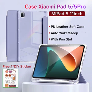Ốp điện thoại Xiaomi Pad 5 11 inch có khe cắm bút Vỏ bảo vệ từ tính cho Xiaomi MiPad 5 Pro có mặt sau trong suốt