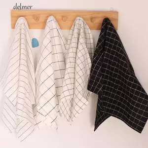 Khăn lau bát đĩa DELMER, Khăn lau nhà bếp bền bằng vải Cotton, Khăn trà dễ giặt in hình Khăn ăn tối