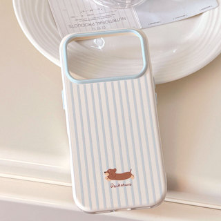 [Sheren] Vỏ điện thoại Dachshund sọc Thích hợp cho i17 16 15 14 13 12 11 pro max Vỏ bảo vệ chống sốc