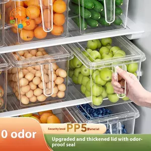 CANAMEK 1Pc Nhựa Trong Suốt Tủ Lạnh Hộp Bảo Quản Nhà Bếp Tủ Lạnh Tổ Chức Cho Rau Củ Quả Trứng Thực Phẩm Gia Đình Tươi Hộp Đựng CSF
