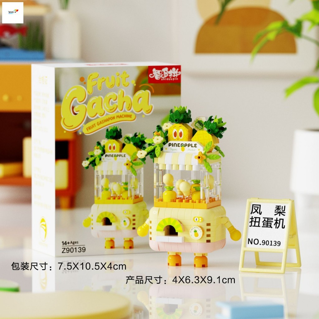 Khối xây dựng xếp hình dưa hấu Gashapon - Đồ chơi hạt vi mô hoạt hình DIY cho trẻ em