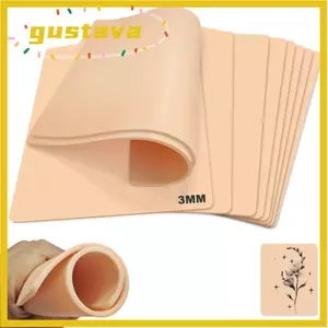 GUSTAVA Da Giả, Da Thực Hành Hình Xăm Silicon Dày 3MM, Mềm Kích Thước Lớn Trống Hai Mặt Đào Tạo Da Xăm Cho Trang Điểm Thường Trực