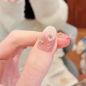 Mùa Xuân Mùa Hè Làm Móng Tay Đeo Móng Tay Ngắn Làm Trắng Móng Tay Hạnh Nhân Móng Tay Cao Cấp Hoa Khô Tính Khí Du Lịch Trang Điểm Bầu Không Khí