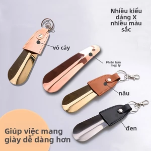 Móc Khóa Bằng Thép Không Gỉ Shoehorn Ren Bao Da Shoehorn Xe Chìa Khóa Mặt Dây Chuyền Dễ Dàng Mang Theo Giày Nâng RQFW
