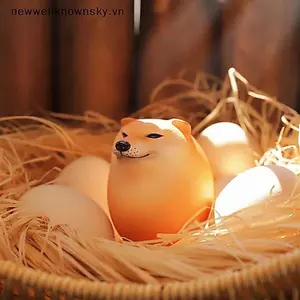 Sáng Tạo MỚI Shiba Inu Thực Tế Hình Trứng PVC Trang Trí Bàn Làm Việc Chó & Trứng Liên Minh Trang Trí Cho Văn Phòng Tại Nhà Quà Tặng Giáng Sinh Vui Nhộn SKY