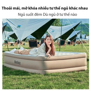 Nệm hơi tự bơm, đệm hơi chống ẩm, dùng cho nhà ở & dã ngoại (Tặng kèm gối và bơm điện)