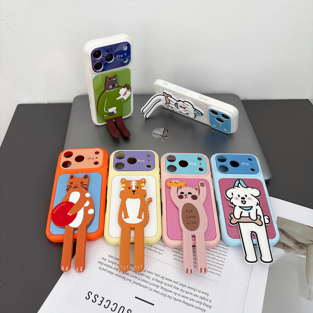 Ốp điện thoại động vật nhỏ ba chiều 3D cho IPhone 17 Pro Max 17 16 15 14 13 Vỏ điện thoại chống rơi