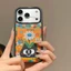 Ốp Điện Thoại Hoa Mèo Đen Graffiti Cho iPhone 17 Pro Max 16 15 14 13 Vỏ Bảo Vệ Chống Sốc