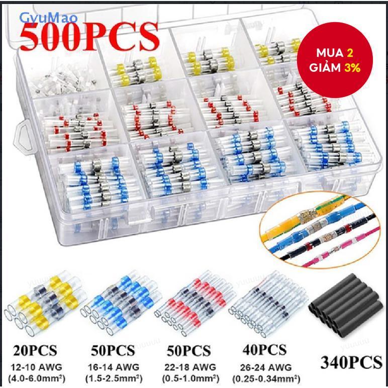 Bộ đầu nối dây co nhiệt đa kích thước một gói, thiết bị đầu cuối mông chống nước để sửa chữa điện