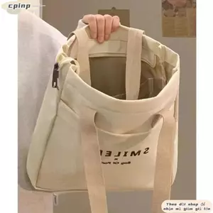 Túi đeo vai CPINCP, Túi xách di động dung tích lớn, Túi đeo vai thông thường bằng vải Canvas dành cho học sinh