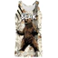 Gấu Săn Camo Tank Top Nam, In chân dung gấu đen, Áo thun thể thao không tay thoáng khí mềm mại