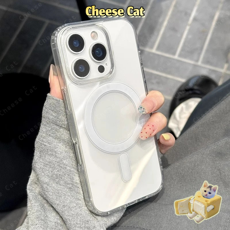 Ốp điện thoại từ tính trong suốt HD cho iPhone 14 15 16 Plus 17 Pro Max đơn giản cho iPhone 11 12 13 Pro Max Xs XR 7Plus